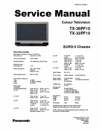 Panasonic TX-32FP10 Shematic diagram of Panasonic TX-32FP10